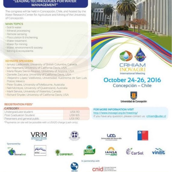 Ceremonia Inaugural Congreso Internacional CRHIAM- INOVAGRI “Leading Technologies for Water Management”