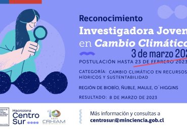 Seremi de Ciencia de la Macrozona Centro Sur y CRHIAM buscan reconocer a jóvenes investigadoras