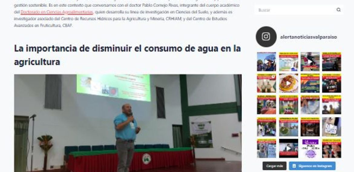 Pablo Cornejo Rivas: “Tenemos que estar preparados para un escenario donde tendremos cada vez menos agua”